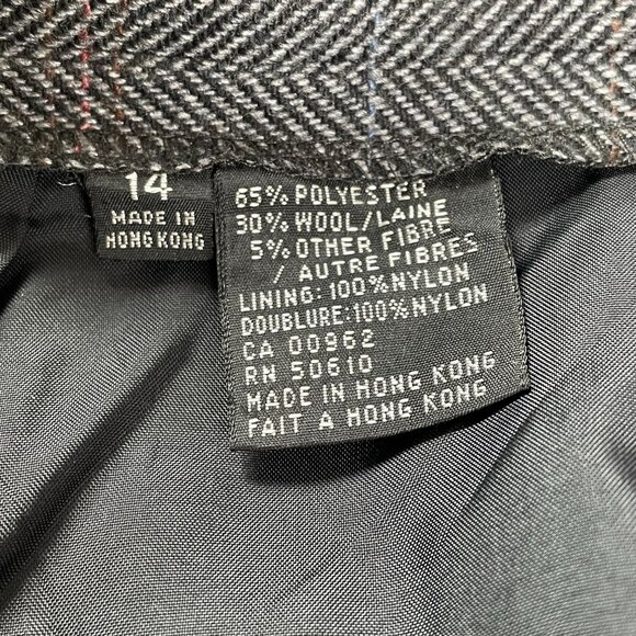 Vintage Sasson 80s Structured Power Suit Gray Wool Blend Tweed Skirt Blazer 14 - Picture 5 of 14